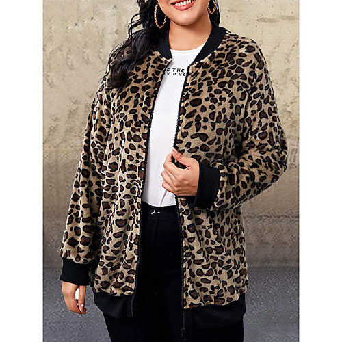 Women's Coat Daily Wear Fall Winter Regular Coat U Neck Regular Fit Casual Jacket Leopard Print Leopard Print Leopard / Spring / Cotton
Women's Coat Daily Wear Fall Winter Regular Coat U Neck Regular Fit Casual Jacket Leopard Print Leopard Print Leopard / Spring / Cotton