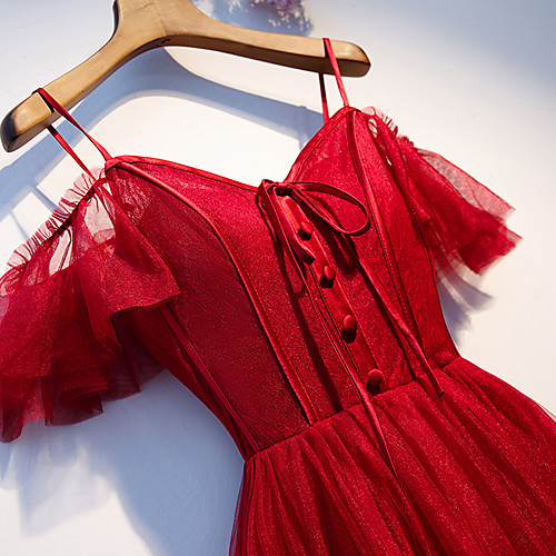 A-Line Minimalist Elegant Engagement Formal Evening Dress Spaghetti Strap Short Sleeve Floor Length Tulle with Bow(s) Buttons 2021
A-Line Minimalist Elegant Engagement Formal Evening Dress Spaghetti Strap Short Sleeve Floor Length Tulle with Bow(s) Buttons 2021