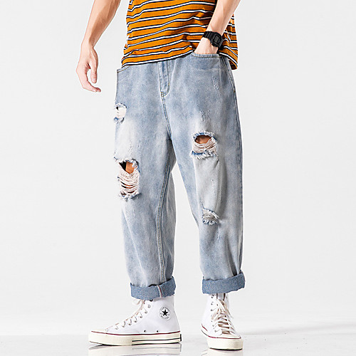 Men's Stylish Sporty Casual / Sporty Streetwear Comfort Daily Sports Pants Jeans Trousers Pants Solid Color Full Length Pocket Blue
Men's Stylish Sporty Casual / Sporty Streetwear Comfort Daily Sports Pants Jeans Trousers Pants Solid Color Full Length Pocket Blue