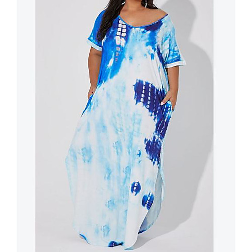 Women's Plus Size Dress Swing Dress Maxi long Dress Short Sleeve Tie Dye Pocket Patchwork Casual Summer Light Blue XL XXL 3XL 4XL 5XL / vacation dresses
Women's Plus Size Dress Swing Dress Maxi long Dress Short Sleeve Tie Dye Pocket Patchwork Casual Summer Light Blue XL XXL 3XL 4XL 5XL / vacation dresses