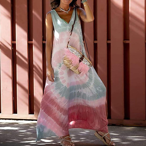 Women's Swing Dress Maxi long Dress Blushing Pink Sleeveless Tie Dye Summer V Neck Elegant Casual 2021 S M L XL XXL
Women's Swing Dress Maxi long Dress Blushing Pink Sleeveless Tie Dye Summer V Neck Elegant Casual 2021 S M L XL XXL