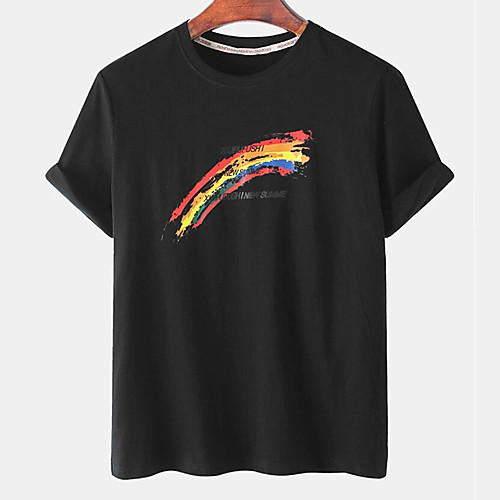 Men's Unisex Tee T shirt Hot Stamping Rainbow Graphic Prints Letter Plus Size Print Short Sleeve Casual Tops Cotton Basic Designer Big and Tall White Black
Men's Unisex Tee T shirt Hot Stamping Rainbow Graphic Prints Letter Plus Size Print Short Sleeve Casual Tops Cotton Basic Designer Big and Tall White Black