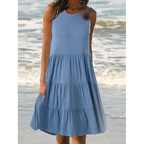 Women's A Line Dress Knee Length Dress Denim Blue Taro purple Red Wine Ginger Black Sleeveless Pattern Summer Casual 2021 One-Size
Women's A Line Dress Knee Length Dress Denim Blue Taro purple Red Wine Ginger Black Sleeveless Pattern Summer Casual 2021 One-Size