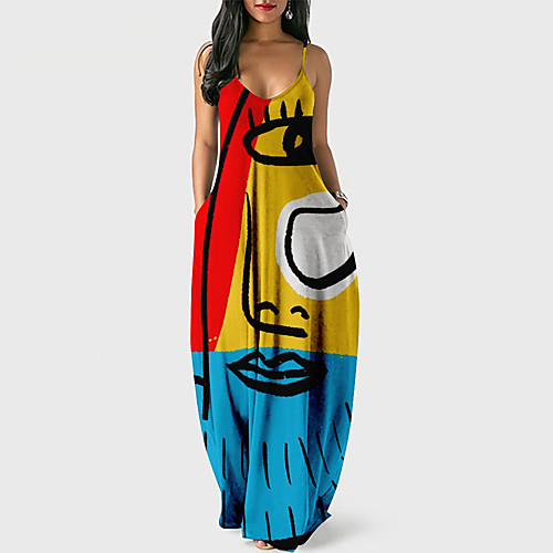 Women's Strap Dress Maxi long Dress Yellow Blushing Pink Khaki Orange White Light gray Black Beige Light Blue Sleeveless Floral Color Block Abstract Print Summer V Neck Casual Loose 2021 XS S M L XL
Women's Strap Dress Maxi long Dress Yellow Blushing Pink Khaki Orange White Light gray Black Beige Light Blue Sleeveless Floral Color Block Abstract Print Summer V Neck Casual Loose 2021 XS S M L XL