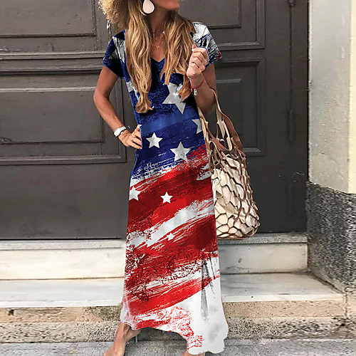 Women's Shift Dress Maxi long Dress Blue Blushing Pink Wine White Red Short Sleeve Flag Summer V Neck Elegant Casual 2021 S M L XL XXL / Cotton / Cotton
Women's Shift Dress Maxi long Dress Blue Blushing Pink Wine White Red Short Sleeve Flag Summer V Neck Elegant Casual 2021 S M L XL XXL / Cotton / Cotton
