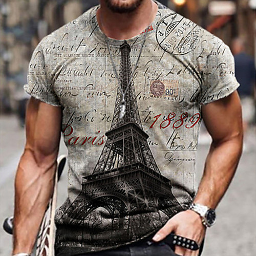 Men's Tee T shirt Shirt 3D Print Graphic Eiffel Tower Eagle Plus Size Short Sleeve Casual Tops Basic Designer Slim Fit Big and Tall Black Gray
Men's Tee T shirt Shirt 3D Print Graphic Eiffel Tower Eagle Plus Size Short Sleeve Casual Tops Basic Designer Slim Fit Big and Tall Black Gray