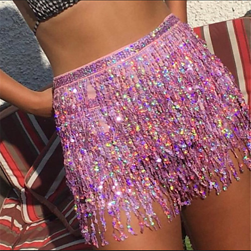 Women's Performance Nightclub Basic Skirts Solid Colored Sequins See Through Tassel Fringe Blue Purple Blushing Pink
Women's Performance Nightclub Basic Skirts Solid Colored Sequins See Through Tassel Fringe Blue Purple Blushing Pink