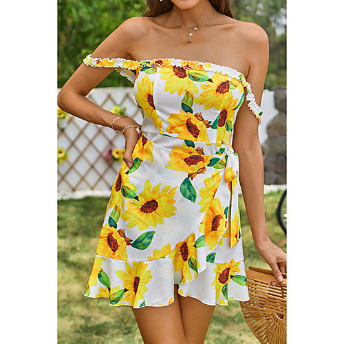 Women's A Line Dress Short Mini Dress Yellow Sleeveless Floral Print Summer Boat Neck Casual Holiday 2021 XS S M L
Women's A Line Dress Short Mini Dress Yellow Sleeveless Floral Print Summer Boat Neck Casual Holiday 2021 XS S M L