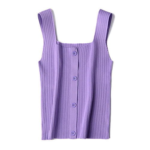 Women's Solid Color Vest Sleeveless Sweater Cardigans Square Neck White Purple Black
Women's Solid Color Vest Sleeveless Sweater Cardigans Square Neck White Purple Black