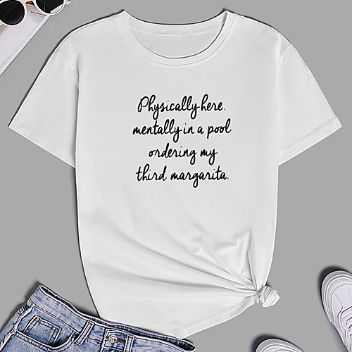 Women's T shirt Graphic Text Letter Print Round Neck Basic Tops 100% Cotton White Purple Red
Women's T shirt Graphic Text Letter Print Round Neck Basic Tops 100% Cotton White Purple Red
