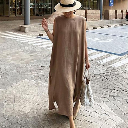 Women's Swing Dress Maxi long Dress Black Brown Apricot Sleeveless Solid Color Spring Summer Casual Loose 2021 S M L XL
Women's Swing Dress Maxi long Dress Black Brown Apricot Sleeveless Solid Color Spring Summer Casual Loose 2021 S M L XL