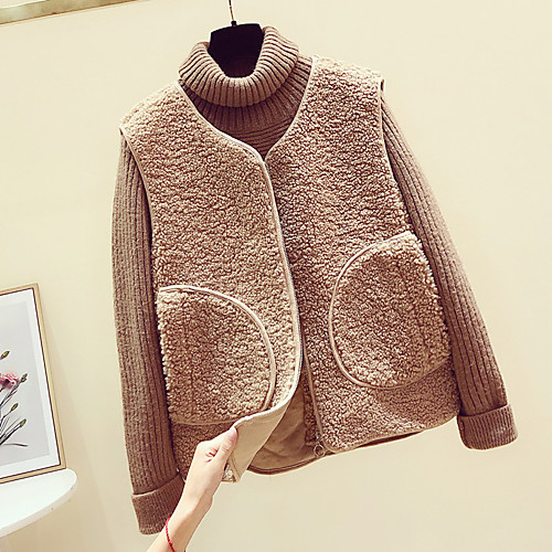 Women's Coat Daily Wear Fall Winter Regular Coat U Neck Regular Fit Casual Jacket Solid Color Pocket Creamy-white khaki / Cotton
Women's Coat Daily Wear Fall Winter Regular Coat U Neck Regular Fit Casual Jacket Solid Color Pocket Creamy-white khaki / Cotton