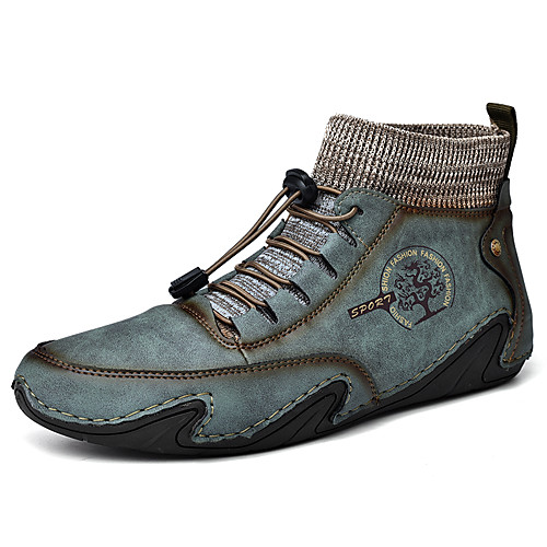 Men's Boots Crochet Sporty Look Leather Shoes Sporty Casual Classic Daily Outdoor Nappa Leather Cowhide Warm Handmade Non-slipping Booties / Ankle Boots Khaki Green Black Color Block Fall Winter
Men's Boots Crochet Sporty Look Leather Shoes Sporty Casual Classic Daily Outdoor Nappa Leather Cowhide Warm Handmade Non-slipping Booties / Ankle Boots Khaki Green Black Color Block Fall Winter