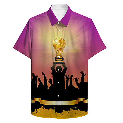 Men's Shirt 3D Print Football Plus Size 3D Print Button-Down Short Sleeve Casual Tops Casual Fashion Breathable Comfortable Purple
Men's Shirt 3D Print Football Plus Size 3D Print Button-Down Short Sleeve Casual Tops Casual Fashion Breathable Comfortable Purple
