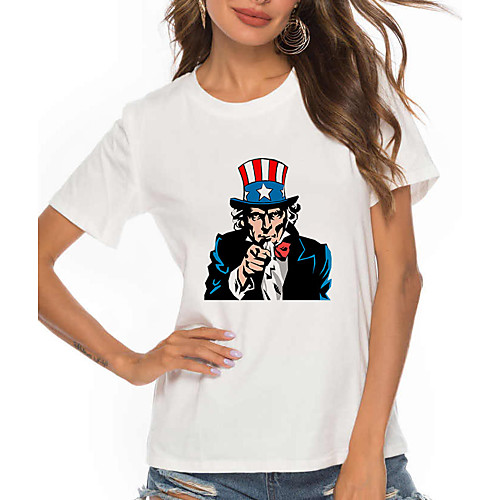 Women's Portrait Painting T shirt Graphic Portrait Print Round Neck Basic Tops 100% Cotton Gray White Black
Women's Portrait Painting T shirt Graphic Portrait Print Round Neck Basic Tops 100% Cotton Gray White Black