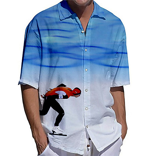 Men's Shirt 3D Print Portrait Plus Size 3D Print Button-Down Short Sleeve Casual Tops Casual Fashion Breathable Comfortable Blue
Men's Shirt 3D Print Portrait Plus Size 3D Print Button-Down Short Sleeve Casual Tops Casual Fashion Breathable Comfortable Blue