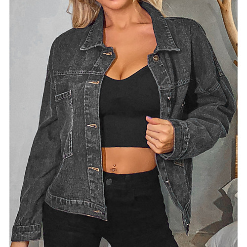 Women's Denim Jacket Daily Fall & Winter Regular Coat Shirt Collar Regular Fit Jacket Long Sleeve Solid Colored Dusty Blue
Women's Denim Jacket Daily Fall & Winter Regular Coat Shirt Collar Regular Fit Jacket Long Sleeve Solid Colored Dusty Blue