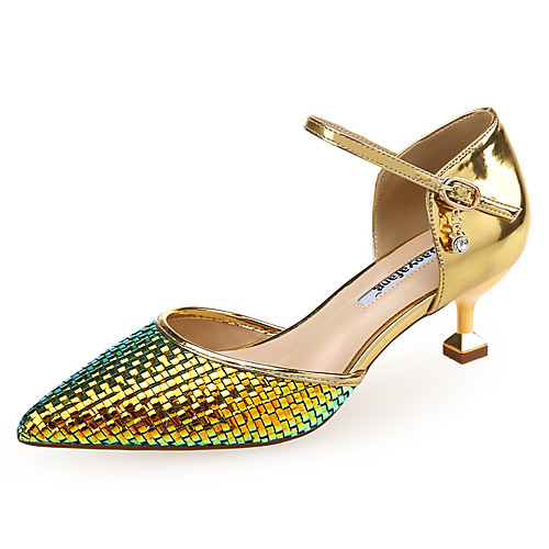 Women's Heels Kitten Heel Pointed Toe Synthetics Rhinestone Color Block Gold Light Blue
Women's Heels Kitten Heel Pointed Toe Synthetics Rhinestone Color Block Gold Light Blue