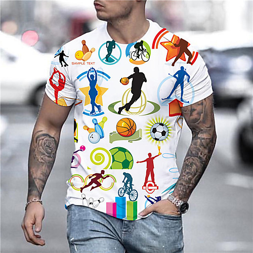 Men's Unisex Tee T shirt Shirt 3D Print Graphic Prints Olympics Print Short Sleeve Daily Tops Casual Designer Big and Tall White / Summer
Men's Unisex Tee T shirt Shirt 3D Print Graphic Prints Olympics Print Short Sleeve Daily Tops Casual Designer Big and Tall White / Summer