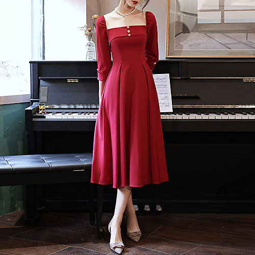 A-Line Elegant Vintage Party Wear Prom Dress Strapless 3/4 Length Sleeve Tea Length Stretch Fabric with Sleek 2021
A-Line Elegant Vintage Party Wear Prom Dress Strapless 3/4 Length Sleeve Tea Length Stretch Fabric with Sleek 2021