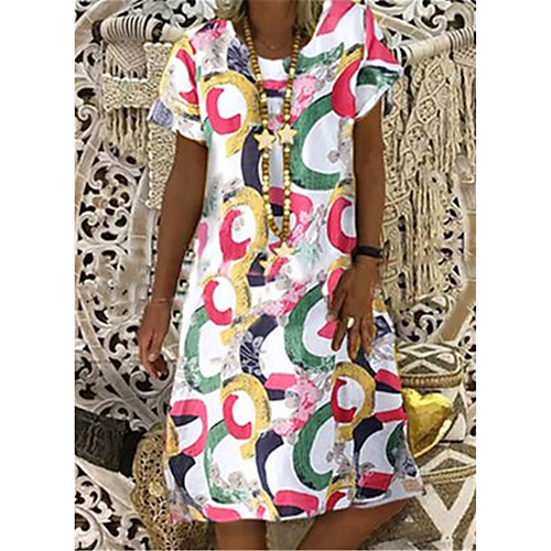 Women's A Line Dress Knee Length Dress Blue White Short Sleeve Print Summer Round Neck Elegant Casual 2021 S M L XL XXL 3XL 4XL 5XL
Women's A Line Dress Knee Length Dress Blue White Short Sleeve Print Summer Round Neck Elegant Casual 2021 S M L XL XXL 3XL 4XL 5XL