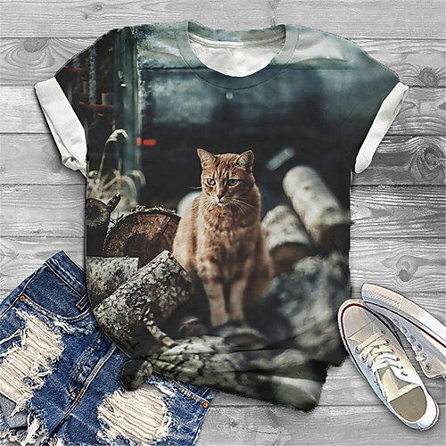 Women's Plus Size Tops T shirt Cat Graphic Animal Print Short Sleeve Crewneck Basic Blue Big Size XL XXL 3XL 4XL 5XL / Holiday
Women's Plus Size Tops T shirt Cat Graphic Animal Print Short Sleeve Crewneck Basic Blue Big Size XL XXL 3XL 4XL 5XL / Holiday