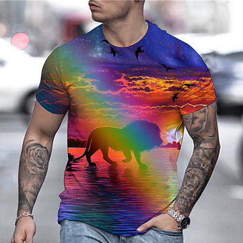 Men's Tee T shirt Shirt 3D Print Graphic Prints Lion Print Short Sleeve Daily Tops Casual Designer Big and Tall Rainbow
Men's Tee T shirt Shirt 3D Print Graphic Prints Lion Print Short Sleeve Daily Tops Casual Designer Big and Tall Rainbow