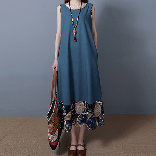 Women's A Line Dress Midi Dress Denim Blue Green Black Red Sleeveless Pattern Summer Casual 2021 M L XL 2XL 
Women's A Line Dress Midi Dress Denim Blue Green Black Red Sleeveless Pattern Summer Casual 2021 M L XL 2XL