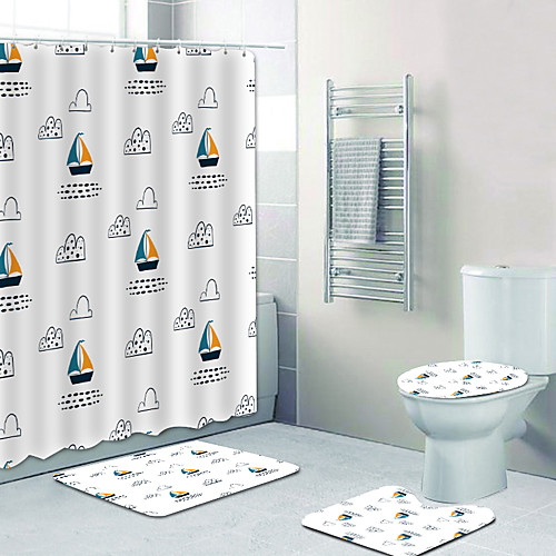 Simple Sailing Marine Series Digital Printing Four-piece Set Shower Curtains and Hooks Modern Polyester Machine Made Waterproof Bathroom
Simple Sailing Marine Series Digital Printing Four-piece Set Shower Curtains and Hooks Modern Polyester Machine Made Waterproof Bathroom