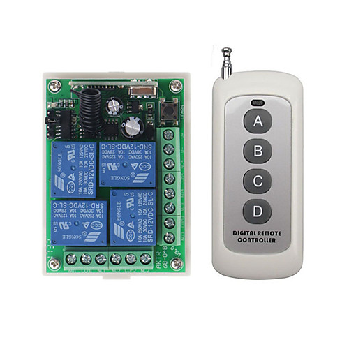 DC 12V 4CH Wireless Remote Control Switch 1 Receiver 1 Transmitters 433MHz/10A relay receiver /
DC 12V 4CH Wireless Remote Control Switch 1 Receiver 1 Transmitters 433MHz/10A relay receiver /