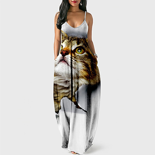Women's Strap Dress Maxi long Dress Blue Light Brown Camel Green Black Dark Gray Sleeveless Cat Print Summer V Neck Casual 2021 XS S M L XL XXL 3XL 4XL 5XL 6XL
Women's Strap Dress Maxi long Dress Blue Light Brown Camel Green Black Dark Gray Sleeveless Cat Print Summer V Neck Casual 2021 XS S M L XL XXL 3XL 4XL 5XL 6XL