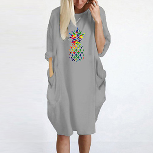 Women's T Shirt Dress Tee Dress Knee Length Dress Blue Yellow Fuchsia Gray Green White Black Long Sleeve Print Spring Summer Round Neck Casual Oversized 2021 S M L XL XXL 3XL 4XL 5XL
Women's T Shirt Dress Tee Dress Knee Length Dress Blue Yellow Fuchsia Gray Green White Black Long Sleeve Print Spring Summer Round Neck Casual Oversized 2021 S M L XL XXL 3XL 4XL 5XL