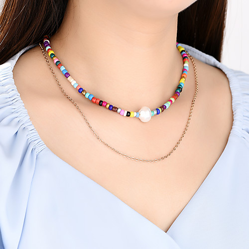Women's Choker Necklace Chain Necklace Resin Copper Gold Plated Rainbow 42-52 cm Necklace Jewelry 1pc For / Beaded Necklace / Layered Necklace / Bead Necklace / Beaded Necklace
Women's Choker Necklace Chain Necklace Resin Copper Gold Plated Rainbow 42-52 cm Necklace Jewelry 1pc For / Beaded Necklace / Layered Necklace / Bead Necklace / Beaded Necklace