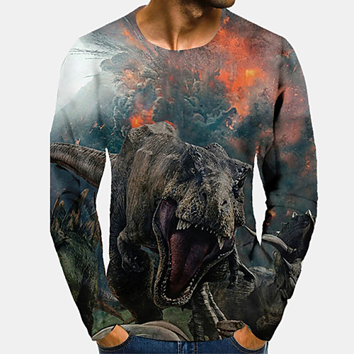 Men's Tee T shirt 3D Print Graphic Prints Dinosaur Print Long Sleeve Daily Tops Casual Designer Big and Tall Gray
Men's Tee T shirt 3D Print Graphic Prints Dinosaur Print Long Sleeve Daily Tops Casual Designer Big and Tall Gray