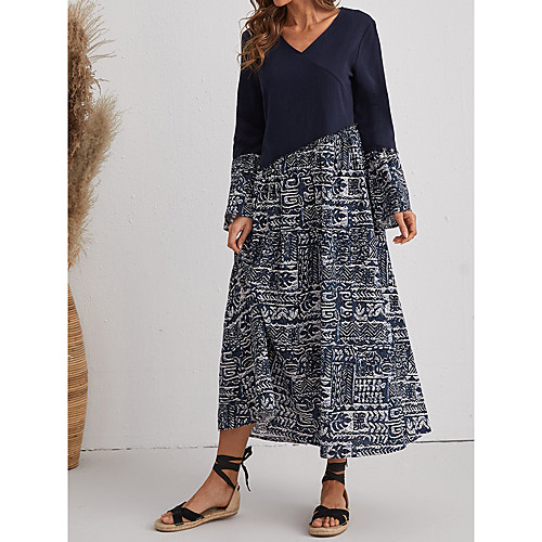 Women's Swing Dress Maxi long Dress Blue and White Long Sleeve Solid Color Spring Summer Casual Loose 2021 S M L XL XXL
Women's Swing Dress Maxi long Dress Blue and White Long Sleeve Solid Color Spring Summer Casual Loose 2021 S M L XL XXL