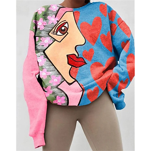 Women's Sweatshirt Pullover Floral Heart Portrait Oversized Print Casual Daily Sports 3D Print Sportswear Streetwear Hoodies Sweatshirts Oversized Blue
Women's Sweatshirt Pullover Floral Heart Portrait Oversized Print Casual Daily Sports 3D Print Sportswear Streetwear Hoodies Sweatshirts Oversized Blue