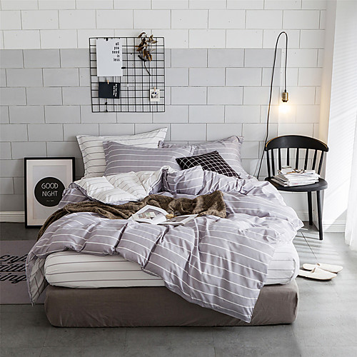 Bedding Comforter Set Soft 3Pcs Simplicity Stripe Light Grey Three Piece Set Supreme Lightweight Microfiber Duvet Cover Simplicity Set(1 Duvet Cover 2 Pillow Shams)
Bedding Comforter Set Soft 3Pcs Simplicity Stripe Light Grey Three Piece Set Supreme Lightweight Microfiber Duvet Cover Simplicity Set(1 Duvet Cover 2 Pillow Shams)