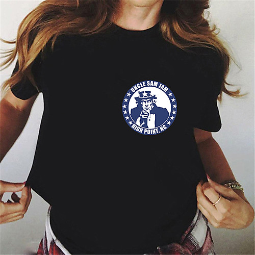 Women's Portrait Painting T shirt Portrait USA Letter Print Round Neck Basic Tops 100% Cotton Gray White Black
Women's Portrait Painting T shirt Portrait USA Letter Print Round Neck Basic Tops 100% Cotton Gray White Black