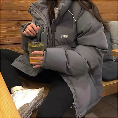 Women's Coat Daily Wear Fall Winter Regular Coat Loose Casual Jacket Solid Color Zipper Gray White
Women's Coat Daily Wear Fall Winter Regular Coat Loose Casual Jacket Solid Color Zipper Gray White