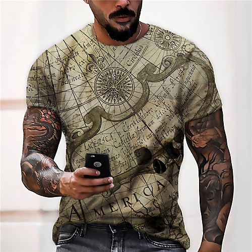 Men's Unisex Tee T shirt Shirt 3D Print Map Graphic Prints Print Short Sleeve Daily Tops Casual Designer Big and Tall Brown
Men's Unisex Tee T shirt Shirt 3D Print Map Graphic Prints Print Short Sleeve Daily Tops Casual Designer Big and Tall Brown