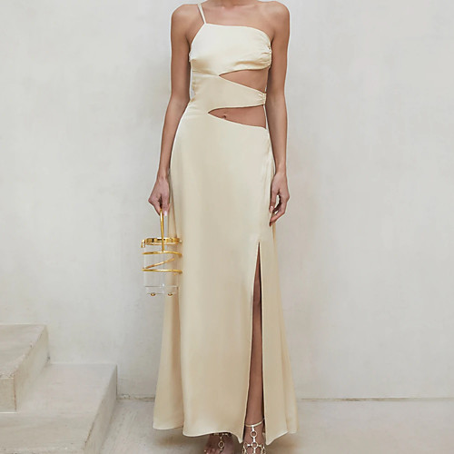 Women's Strap Dress Maxi long Dress Green Beige Sleeveless Solid Color Split Fall Summer One Shoulder Casual Holiday 2021 S M L
Women's Strap Dress Maxi long Dress Green Beige Sleeveless Solid Color Split Fall Summer One Shoulder Casual Holiday 2021 S M L