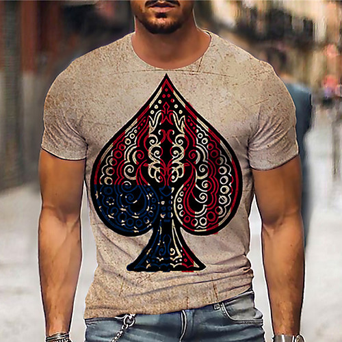 Men's Tee T shirt Shirt 3D Print Graphic Prints Poker Print Short Sleeve Daily Tops Casual Designer Big and Tall Brown
Men's Tee T shirt Shirt 3D Print Graphic Prints Poker Print Short Sleeve Daily Tops Casual Designer Big and Tall Brown