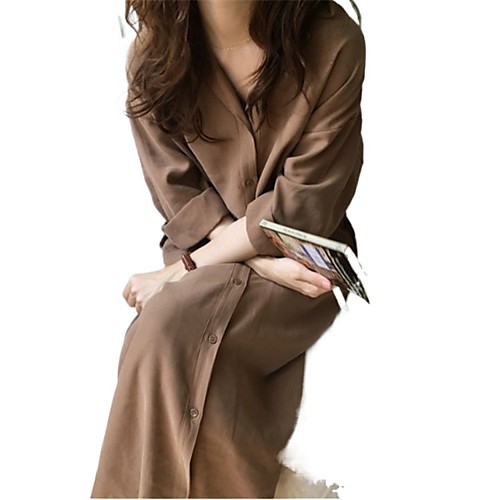 Women's Shift Dress Midi Dress caramel Green Black Long Sleeve Solid Color Spring Summer Casual 2021 S M L XL / Cotton / Cotton
Women's Shift Dress Midi Dress caramel Green Black Long Sleeve Solid Color Spring Summer Casual 2021 S M L XL / Cotton / Cotton