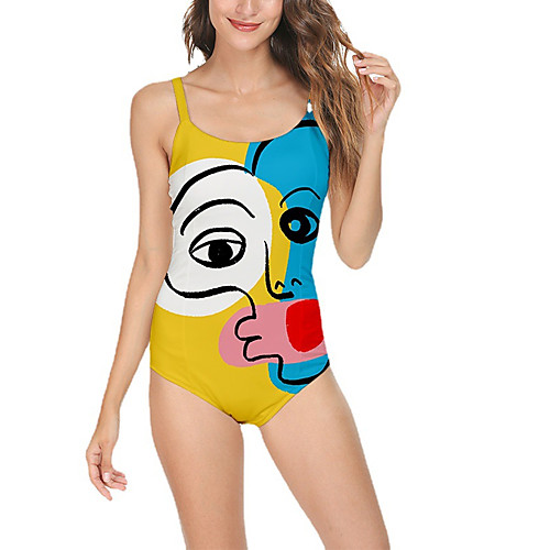 Women's One Piece Monokini Swimsuit Print Color Block Abstract Blue Yellow Gray Green Orange Swimwear Strap Bathing Suits New Casual / Padded Bras
Women's One Piece Monokini Swimsuit Print Color Block Abstract Blue Yellow Gray Green Orange Swimwear Strap Bathing Suits New Casual / Padded Bras
