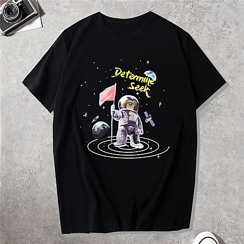Men's Unisex Tee T shirt Shirt Hot Stamping Graphic Prints Astronaut Plus Size Short Sleeve Casual Tops Cotton Basic Vintage Designer Big and Tall Black
Men's Unisex Tee T shirt Shirt Hot Stamping Graphic Prints Astronaut Plus Size Short Sleeve Casual Tops Cotton Basic Vintage Designer Big and Tall Black