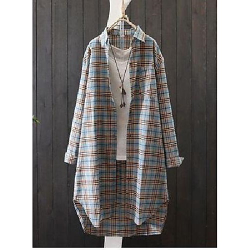 Women's Plus Size Tops Blouse Shirt Plaid Long Sleeve Button Down Collar Spring Summer Blue Green Big Size L XL XXL XXXL
Women's Plus Size Tops Blouse Shirt Plaid Long Sleeve Button Down Collar Spring Summer Blue Green Big Size L XL XXL XXXL