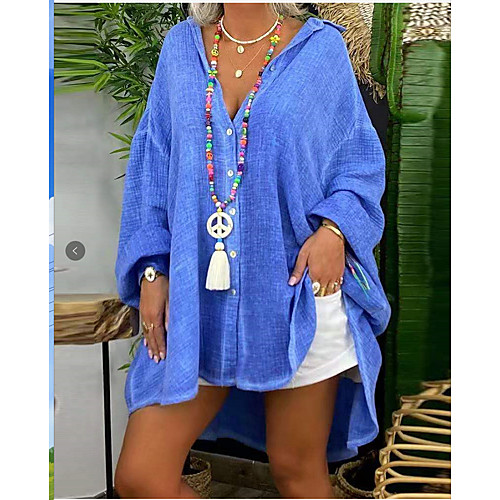 Women's Plus Size Tops Blouse Shirt Solid Color Long Sleeve V Neck Fall Summer Blue Purple Big Size L XL XXL XXXL 4XL
Women's Plus Size Tops Blouse Shirt Solid Color Long Sleeve V Neck Fall Summer Blue Purple Big Size L XL XXL XXXL 4XL