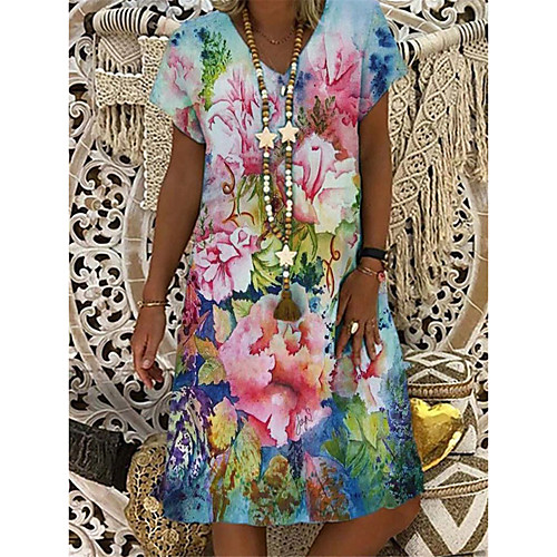 Women's A Line Dress Knee Length Dress Blushing Pink Short Sleeve Floral Summer V Neck Elegant Casual 2021 S M L XL XXL 3XL 4XL 5XL
Women's A Line Dress Knee Length Dress Blushing Pink Short Sleeve Floral Summer V Neck Elegant Casual 2021 S M L XL XXL 3XL 4XL 5XL