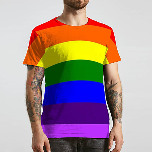 Men's Tee T shirt 3D Print Rainbow Graphic Prints Letter Print Short Sleeve Daily Tops Casual Designer Big and Tall Round Neck Rainbow / Summer
Men's Tee T shirt 3D Print Rainbow Graphic Prints Letter Print Short Sleeve Daily Tops Casual Designer Big and Tall Round Neck Rainbow / Summer