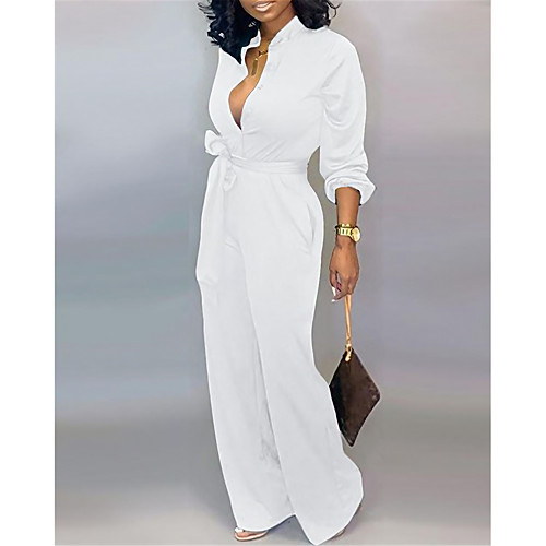 Women's Ordinary Streetwear Party Casual Daily Deep V Lace up Blue Wine Green Jumpsuit Solid Colored / Wide Leg
Women's Ordinary Streetwear Party Casual Daily Deep V Lace up Blue Wine Green Jumpsuit Solid Colored / Wide Leg